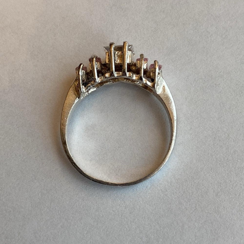 Brutalist Sterling Topaz ring